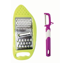 ralador e fatiador manual cortador legumes vegetais 2 peças - 2 ralador e fatiador manual cortador legumes vegetais 2 peças - 2