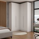 Ver imagem 3 de Guarda-Roupa Casal Modulado Viena 4 Portas 4 Gavetas Branco - Panorama Móveis