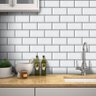 Queima de Estoque - Papel de Parede Azulejo para Cozinha Metrô Várias Cores - Branco - 2