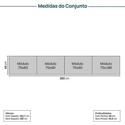 Estante Home 4 Módulos 8 Portas 1 Kit Prateleira Frame Cabecasa MadeiraMadeira  - 4
