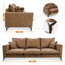 Ver imagem 4 de Sofá 3 Lugares Modular Boma 2,40m Boucle Caramelo Sofá Inbox