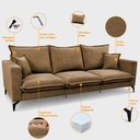 Ver imagem 5 de Sofá 3 Lugares Modular Boma 2,40m Boucle Caramelo Sofá Inbox