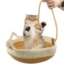 Ver imagem 3 de Cama de Gato Arranhador Cestinho Felino Cao Pet Caminha Rasqueavel Bolinha Brinquedo Animais Domesti