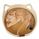 Ver imagem 2 de Cama de Gato Arranhador Cestinho Felino Cao Pet Caminha Rasqueavel Bolinha Brinquedo Animais Domesti