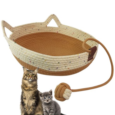 Cama de Gato Arranhador Cestinho Felino Cao Pet Caminha Rasqueavel Bolinha Brinquedo Animais Domesti