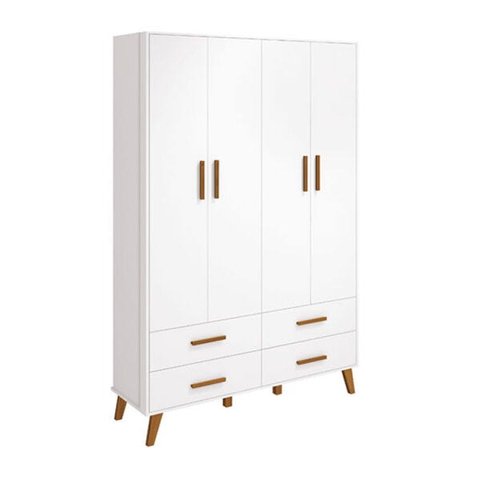 Guarda-roupa Ayla 4 Portas + 4 Gavetas - Branco