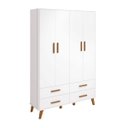Ver imagem 1 de Guarda-roupa Ayla 4 Portas + 4 Gavetas - Branco