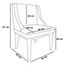 Ver imagem 4 de Kit 8 Cadeiras Estofadas para Sala de Jantar Base Fixa de Madeira Castanho Lia Linho Bege - Ibiza