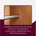 Ver imagem 7 de Guarda-Roupa Casal 100% MDF 3 Portas de Correr 4 Gavetas 6 Prat c/ Pés e Espelho Chile Offwhite/Mar