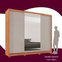 Ver imagem 6 de Guarda-Roupa Casal 100% MDF 3 Portas de Correr 4 Gavetas 6 Prat c/ Pés e Espelho Chile Offwhite/Mar