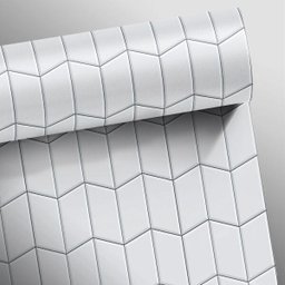Kit 2 Pecas - Papel de Parede Azulejo para Cozinha Tile Branco - 0,58 x 3,00M - 2