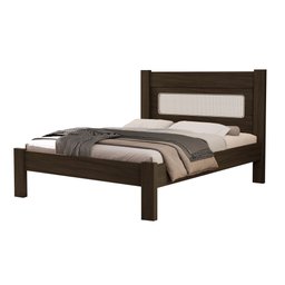 Cama de Casal para Quarto Tradicional Clara Estilo Moderna Mdf com Estrado Madeira Chocolate - 2