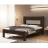 Cama de Casal para Quarto Tradicional Clara Estilo Moderna Mdf com Estrado Madeira Chocolate - 1