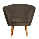 Ver imagem 1 de Poltrona Cadeira Decorativa Pétala - Corino Marrom Cipatex