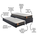 Ver imagem 4 de Bicama Box Solteiro Linho Cinza 88x188 com Colchão Bogotá Molas Ultralastic Inducol