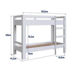 Beliche Infantil Slim Bi020 Linha Infanto Completa Móveis - Branco - 3