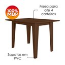 Ver imagem 5 de Mesa de Jantar Kate com 4 Cadeiras Estofadas Linea Suede Amendoa Poliman