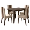 Ver imagem 1 de Mesa de Jantar Kate com 4 Cadeiras Estofadas Linea Suede Amendoa Poliman