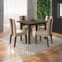 Ver imagem 7 de Mesa de Jantar Kate com 4 Cadeiras Estofadas Linea Suede Amendoa Poliman
