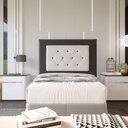 Ver imagem 2 de Cabeceira Solteiro 0,90m Havana Suede com Corino Branco - Pallazio - Marrom