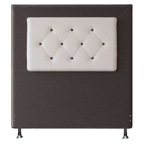 Cabeceira Solteiro 0,90m Havana Suede com Corino Branco - Pallazio - Marrom