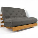 Ver imagem 4 de Sofá Cama Casal Futon Tokio Cinza Madeira Maciça Cor Mel