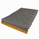 Ver imagem 3 de Sofá Cama Casal Futon Tokio Cinza Madeira Maciça Cor Mel
