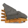 Sofá Cama Casal Futon Tokio Cinza Madeira Maciça Cor Mel - 1
