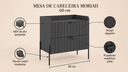 Ver imagem 2 de Mesa de Cabeceira Moderna com Gavetas MDF Moriah 60cm Grafite com Pés e Puxadores Industrial