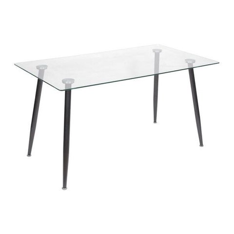Mesa Felix Aço Pintado Madeira Retangular Tampo Vidro - 120x80cm