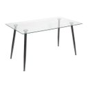 Ver imagem 1 de Mesa Felix Aço Pintado Preto Retangular Tampo Vidro - 120x80cm
