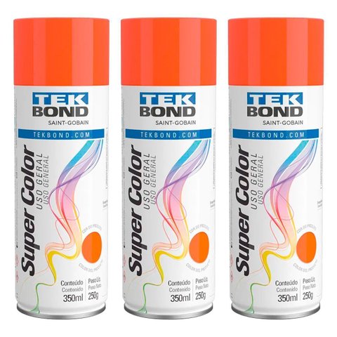 Kit 3 Tinta Aerossol Laranja Uso Geral 350 Ml/250g