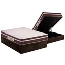 Ver imagem 1 de Cama Box Baú Casal: Colchão Ortopédico Polar D28 Orthoface Vip + Base Crc Suede Brown (138x188)