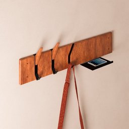 Cabideiro Suspenso Madeira Linha Home Padrão Morphi Design 80cm Aço Preto - 2