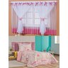 Cortina Sonho Quarto Menina e Colcha Matelada Sara - Rosa - 1