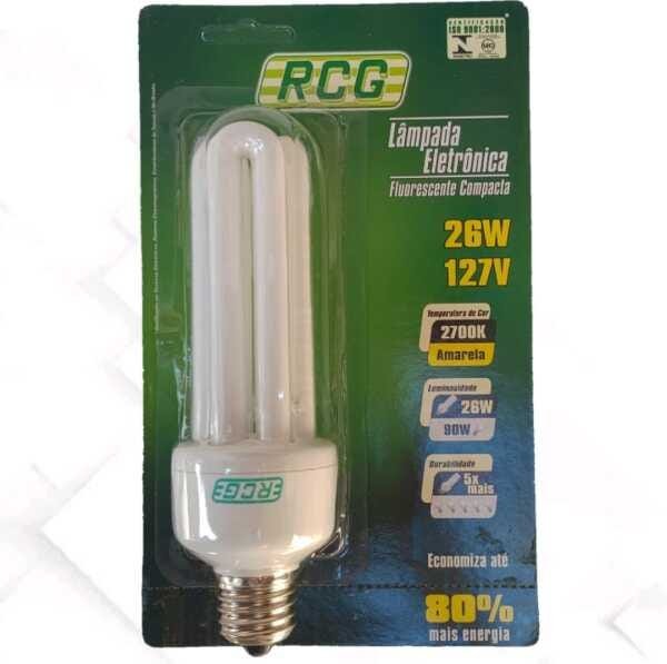 Lâmpada Fluorescente Compacta Rcg Luz Amarela Nova 127V 26W - 3