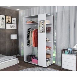 Módulo Closet com Prateleiras e Espelho Moove Branco Appunto - 1