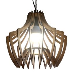 Lustre Luminária Pendente de Madeira MDF Mod. Spider - 1