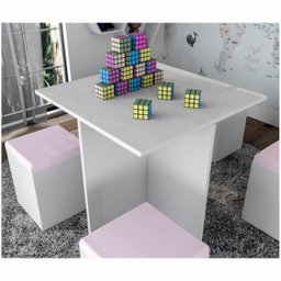 Conjunto Mesa Infantil 4 Banquetas Funny Branco/rosa Appunto - 3