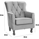 Ver imagem 3 de Kit 2 Poltronas para Sala Decorativas C/ Capitonê Carrara Veludo Prata