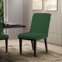 Ver imagem 2 de Cadeira Sala de Jantar Base Madeira Preto Kit 2 Sofia Veludo Verde D03 - D'Rossi