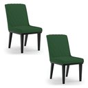 Ver imagem 1 de Cadeira Sala de Jantar Base Madeira Preto Kit 2 Sofia Veludo Verde D03 - D'Rossi
