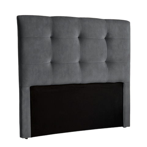 Cabeceira Casal Cinza Veludo Fit Nature 138x136