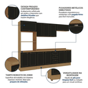 Ver imagem 5 de Cozinha Modulada 6 Peças Aéreos, Balcões, Torre Quente e Tampo Conecta Frise Yescasa Cinamomo/Preto