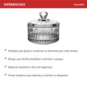 Ver mais imagens de Potiche Decorativo de Cristal Transparente 10x10x10cm Tampa Enfeite Sala Mesa