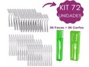 Ver imagem 1 de Jogo 72 Peças Talheres Metal Inox Restaurante 36 Garfo, 36 Facas Original Line