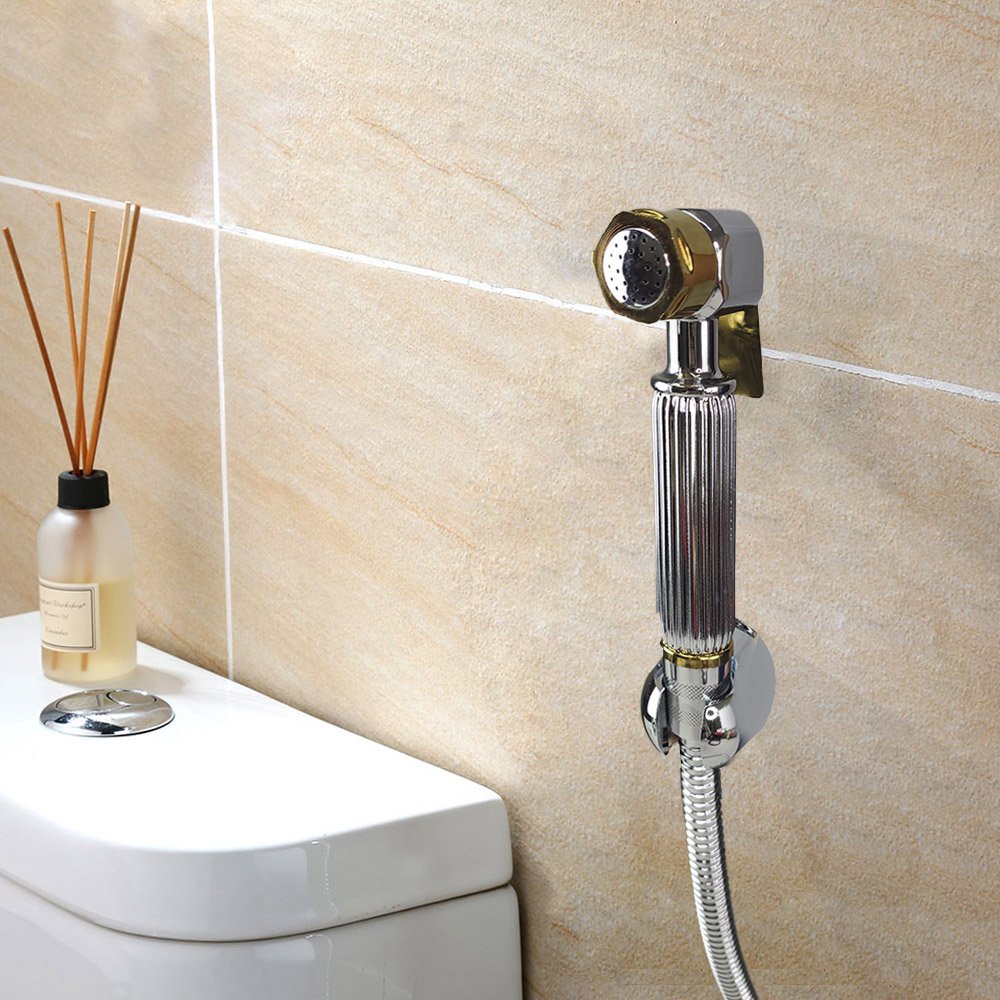 Ducha Higienica Luxo de mao Intimo ChuveirinhoSuporte Metal Cromo Banho Banheiro - 4