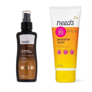 Kit Protetor Solar Needs Fps 30 200g + Acelerador Bronzeado 125ml