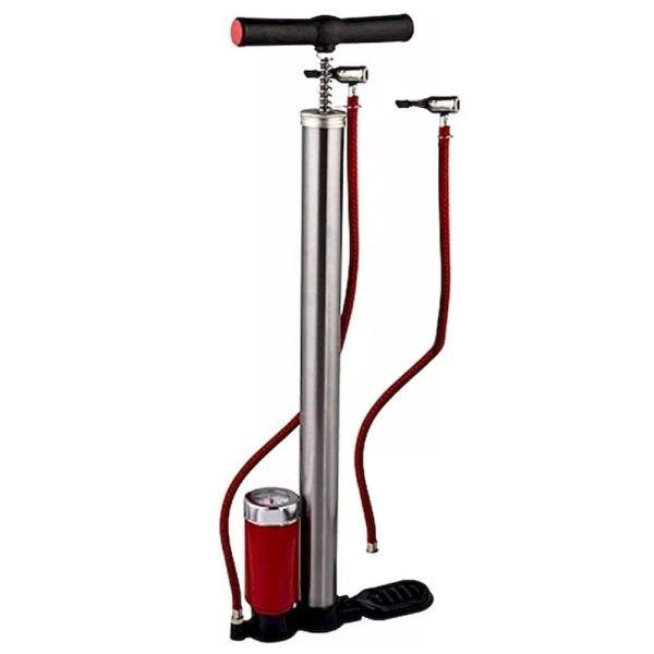 Bomba de Ar Manual com Manômetro Tanque Duplo 8x500mm 9Rw Eda ...