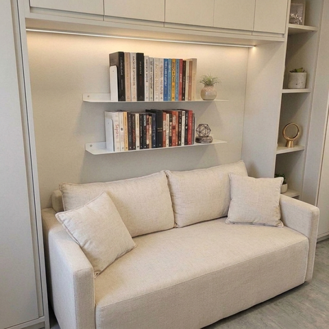2 Prateleiras de Parede Multiuso 60cm + 4 Aparadores para Livros Bibliocanto Aço Branco